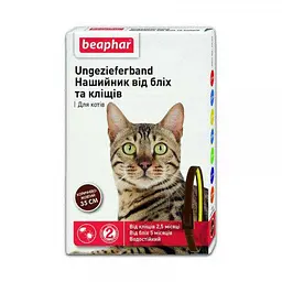Нашийник Beaphar проти бліх і кліщів для котів коричнево-жовтий 35 см