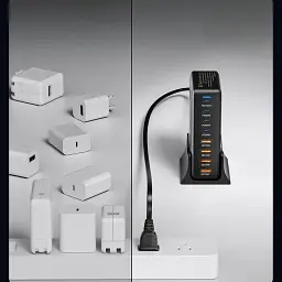 Зарядний пристрій Essager 4xUSB-C + 4xUSB 320W GaN (EZC320W-QJB0G-Z) - мініатюра 9