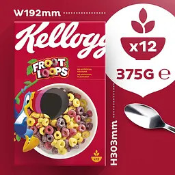 Сухий сніданок Kellogg's Froot Loops фруктові кільця 375 г - мініатюра 4