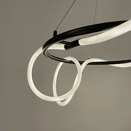 Чорна кільцева люстра з гнучкою LED стрічкою Ø95 см (кільце 60 см) | Арт. JU 22N-600 BK | Line F - мініатюра 2