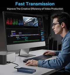 Зовнішній корпус Acasis TBU405Air для M.2 NVMe SSD, Thunderbolt 4/3/USB4, до 40 Гбіт/с (Сірий) - мініатюра 5