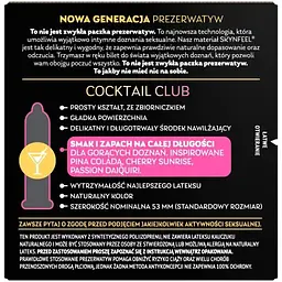 Презервативи Skyn Cocktail Club 3 шт, смаки Pina Colada, Cherry Sunrise та Passion Daiquiri - мініатюра 3