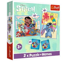 Пазли трефл Стіч 2в1 + Мемо Lilo&Stitch 93585 Trefl, в коробці - мініатюра 3