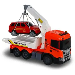 Автомодель TechnoDrive Big Truck Евакуатор Scania з машиною (6408KS) - мініатюра 5