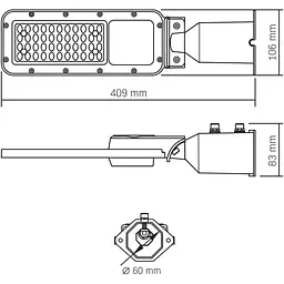 Ліхтар вуличний Videx LED IP65 SLE17 30W 3300Lm 5000K 220V (VL-SLE17-0305) - мініатюра 8