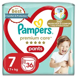 Подгузники-трусики Pampers Premium Care Pants Giant Plus 7 (17+кг) 36 шт.