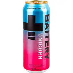 Упаковка енергетичного напою Battery Unicorn 12 л (0.5 л x 24 шт.) з/б - мініатюра 3