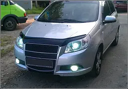 Дефлектор капоту мухобійка Chevrolet Aveo 2008-2012 Хетчбек Євро Кріплення (Vip Tuning) - мініатюра 2