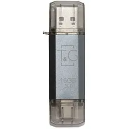 Флеш накопичувач USB 16Gb T&G Star TG009TC сріблястий Type-C / USB 3.0 (TG009TC-16GSL3)