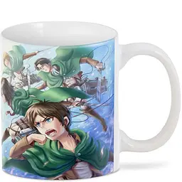 Кухоль GeekLand Атака Титанів Attack on Titan нерівний бій AT.02.36 330 мл білий - мініатюра 2