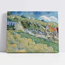 Інтер'єрна картина Халупки, Вінсент ван Гог, Vincent van Gogh, Thatched Cottages, інтер'єрний декор, 60×80 см (id6662)