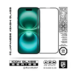 Захисне 3D скло для Apple iPhone 16, Icon 3D, загартоване, 9H, загартоване скло, повне проклеювання, протиударне, глянсове з олеофобним покриттям, на весь екран, сумісне з чохлами, проста установка, ArmorStandart (ARM83511) - мініатюра 2