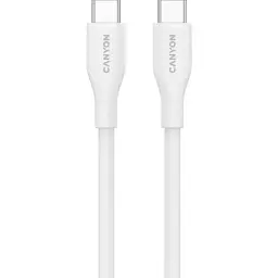 Дата кабель USB-C to USB-C 1.0m CC60SC10 60W Silicon White Canyon (CNS-CC60SC10W) - мініатюра 2