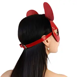 Шкіряна маска мишки Art of Sex - Mouse Mask, колір Червоний - мініатюра 2