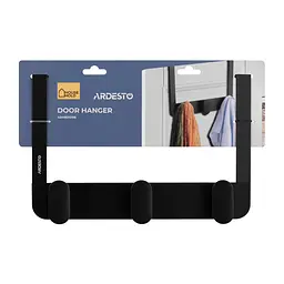 Дверний вішак Ardesto Minimalism на 3 гачка чорний 30 x 3 x 20 см (ARHB3109B) - мініатюра 2