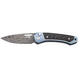 Ніж Lionsteel Twain Damascus Titanium Carbon Fiber Blue