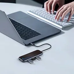 Мультипортовий адаптер USB Хаб Baseus Multi-functional HUB Type-C to 3xUSB3.0+HDXiaomi+PD CAHUB-RT0G Deep Grey - мініатюра 5