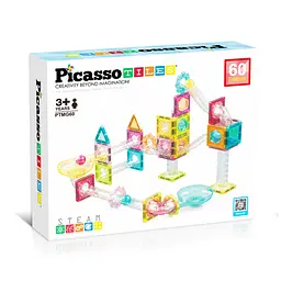 Конструктор магнітний MINI DIAMOND MARBLE RUN TRACK SET PTMG60/28299 PICASSO TILES 60 деталей у коробці