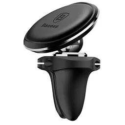 Автотримач Baseus Magnetic Air Vent Car Mount Holder with cable clip Black - мініатюра 3