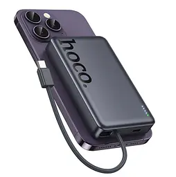 Power Bank Hoco Q44 Origen dual PD20W magnetic power bank with cable dark(10000mAh) Сірий - мініатюра 3