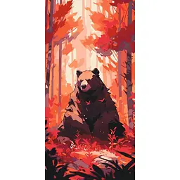Картина за номерами ART CRAFT Ведмідь у лісі 40x80 см Різнокольоровий (PM-194-K-1117)