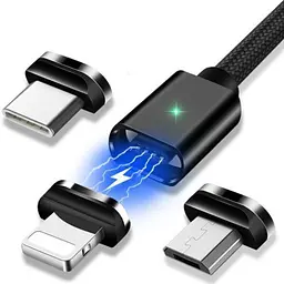 Магнітний кабель ESSAGER (micro USB Type-C, Lightning) 2метра