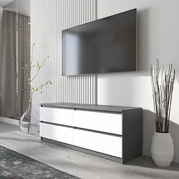 Тумба під телевізор Vays R-6, 4 шухляди без ручок, ЛДСП, 140×40×53 см - мініатюра 5