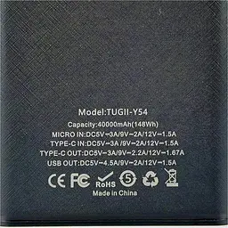 Зовнішній акумулятор WUW-TUGII Y54 40000mAh 22.5W Black [123969] - мініатюра 5