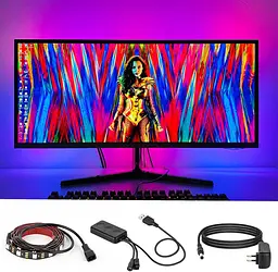 BTF-LIGHTING ПК Світлодіодне підсвічування Мікросхема WS2812B RGB IC для 13–39 дюймів Синхронізація кольорів з чотирьох сторін - мініатюра 2