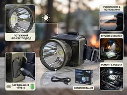 Налобний ліхтарик UKC K8 Pro FS - мініатюра 2