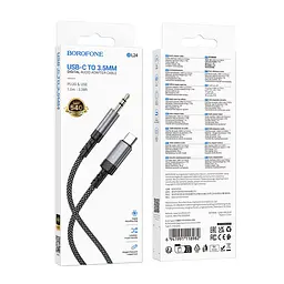 Аудіокабель Borofone BL24 Graceful digital audio conversion cable Type-C Сірий - мініатюра 2