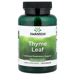 Екстракт листа чебрецю Thyme Leaf 500 mg, 120 капсул Swanson vit0004333