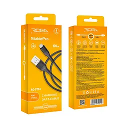 Кабель для зарядки и обмена данными USB Ridea RC-ST74 StablePro 60W 20V/3A USB-Type C 1 м Черный - миниатюра 2