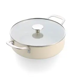 Сотейник з кришкою KitchenAid АС, 28 см, 4,28 л, з керам покриттям, кремовий (CC010433-001)