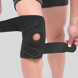 Бандаж для колінного суглоба MedOrtho з відкритою чашечкою, регульований неопреновий, чорний
