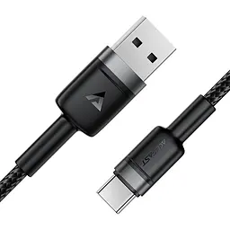 Кабель USB 2.0 AM-Type-C M, 1.2 м, 60W aluminum alloy Чорний, C22-04 Acefast - мініатюра 3