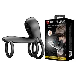 Насадка на пеніс із вібрацією Pretty Love Vibrating Penis Sling Jammy - мініатюра 4