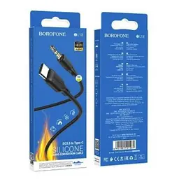 Аудіокабель Borofone BL18 Type-C silicone digital audio conversion cable чорний - мініатюра 2