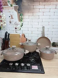 Набір посуду O.M.S. Collection 3005 Brown 7 предметів - мініатюра 2