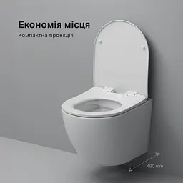 Унітаз підвісний AM.PM X-Joy S безобідковий з сидінням мікроліфт white C85A1703SC - мініатюра 8
