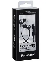 Провідні вакуумні навушники Panasonic RP-TCM360GCK з мікрофоном (Чорні) - мініатюра 3