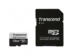 Карта пам'яті Transcend 350V High Endurance microSDXC UHS-I + SD Adapter 128 GB (TS128GUSD350V)
