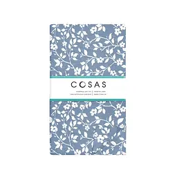 Простирадло Cosas на резинці 120х200 flowers, синій (FlowersWhiteBlue_120x200x20) - мініатюра 3