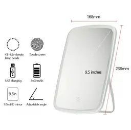 Дзеркало косметичне настільне Salon Professional Makeup Mirror 33 світлодіоди USB або батарейки білий - мініатюра 5