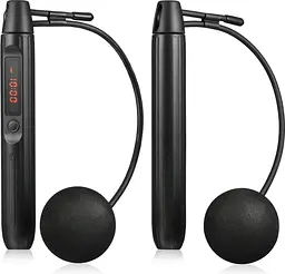 Розумна скакалка Gymtek Smart з дисплеєм і Bluetooth чорна - мініатюра 1