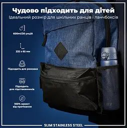 Пляшка для води металева ION8 600 мл Stainless Steel Ash Navy (I8SS600ANAVY) - мініатюра 6