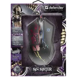 Комп'ютерна мишка Defender Sin'Sister GM-933 (+ килимок) 6 кн. до 7200 dpi (52933)