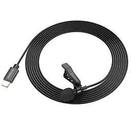 Мікрофон петличний Borofone BFK11 Elegant lavalier Lightning (2m) Black - мініатюра 4