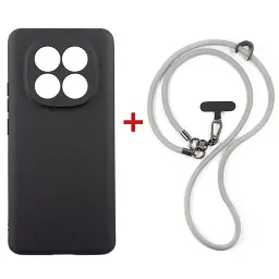 Чохол до мобільного телефона Dengos Case + Cross-body Strap Xiaomi Redmi Note 15 Black+Grey (DG-KM-CCRB-33)