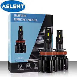 Автомобільні LED лампи H11 світлодіодні 6500K IP67 +300% яскравості активне охолодження комплект 2 шт (SKU-099) 